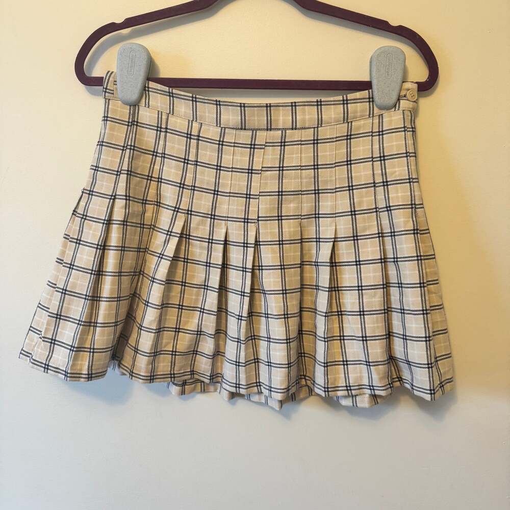 Plaid Pleated Mini Skirt